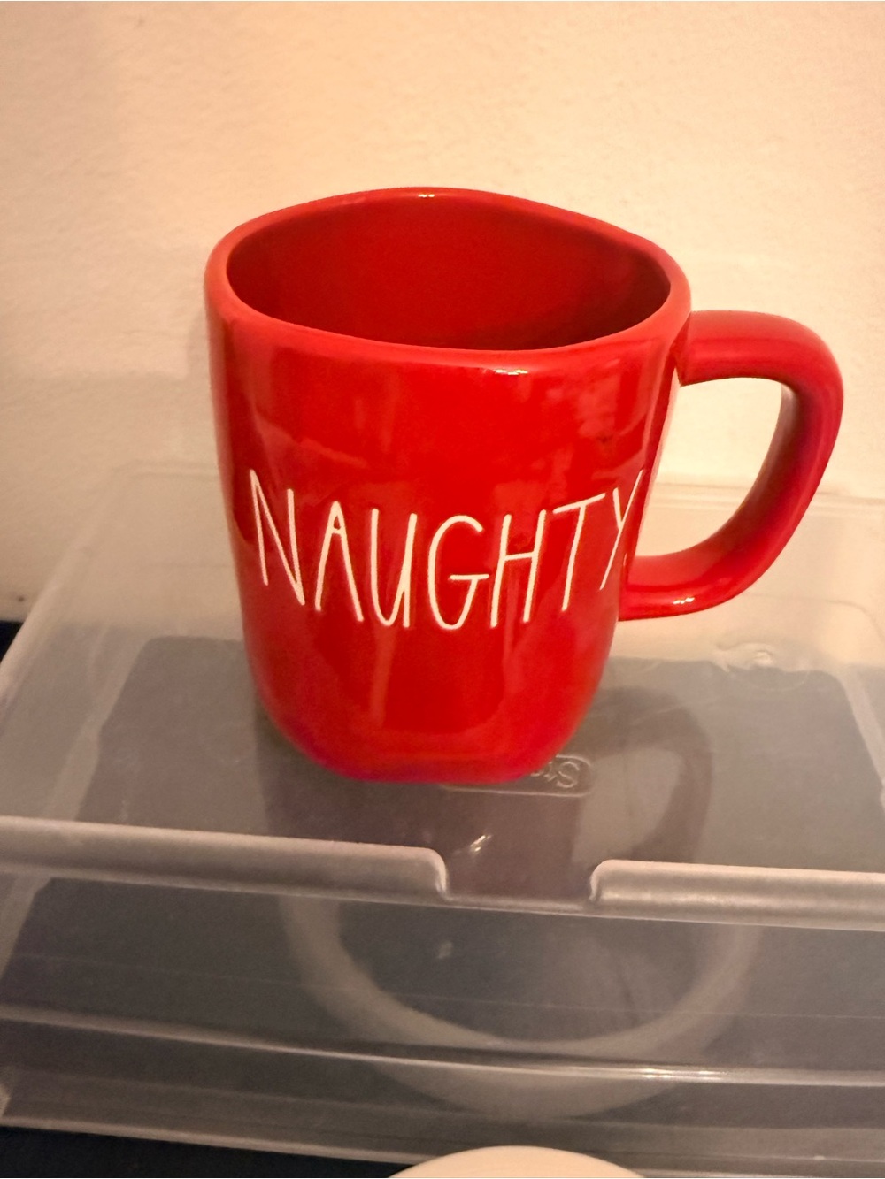 Red Rae Dunn Naughty Ceramic Christmas Mug